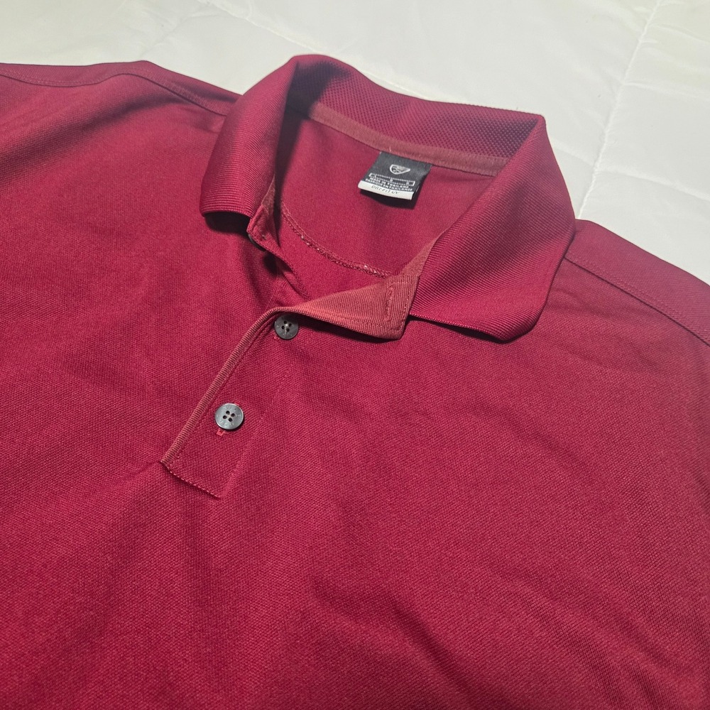 Nike Golf Mens Dri-FIT UV Polo Shirt Burgundy Maroon Short Sleeve Large 56323